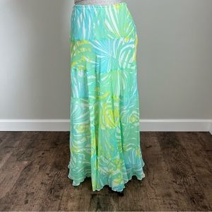 Ruby Rd Tiered Maxi Tropical Floral Skirt 6